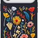 OtterBox iPhone 17 Pro Max Symmetry Series Cactus Leather Embroidery Case - Enchanted Garden - Blue - Textured, Embroidered Floral Artistic iPhone Case