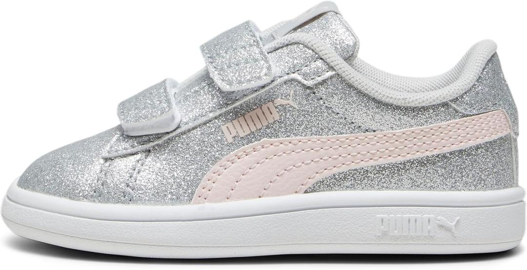 Puma Unisex-Child Smash Hook and Loop, Glacial Gray-frosty Pink, 9C