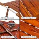 Teak Shower Bench with Handles, Shower Chair for Inside Shower, Height Adjustable Stool, Attached Shower Head Holder Skid pad, Supports Up to 300 Lbs Both Indoor and Outdoor use