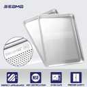 BIEAMA 6 Pack Half Size 18" x 13" Aluminum Baking Sheet Pan Perforated, Commercial Bakery Equipment Cookie Sheets, NSF Approved Baking Tray