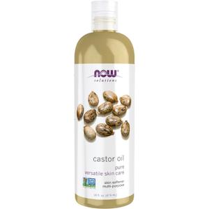 NOW Foods Solutions, Castor Oil, 100% Pure Versatile Skin Care, Multi-Purpose Skin Softener, 16-Ounce
