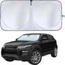 EcoNour Windshield Sun Shade with Mirror Cut | Foldable 240T Polyester Car Sun Shade for Heat, and UV Rays | Windshield Sunshade for Front Window Sun Block and Interior Cooling | Large (64" x 34")