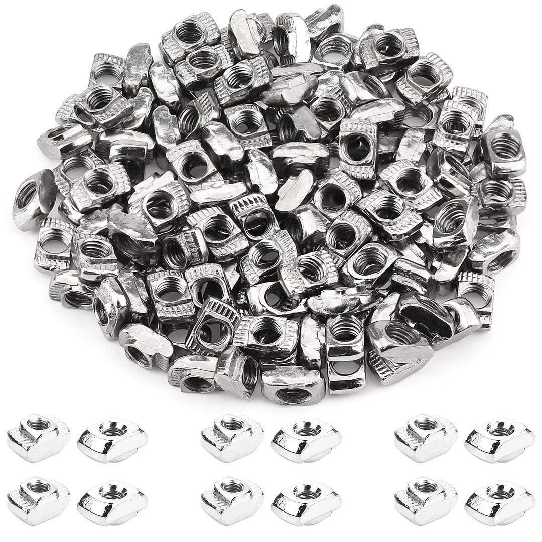 HELIFOUNER 200 Pieces 2020 Series M5 T Nuts, M5 T Slot Nuts for Aluminum Profile
