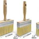 ROLLINGDOG Deck Stain Brush Set - Limewash Brush Wood Handle Large Deck Brush Applicator for Wall, Wood, Fence, Floor Painting(70mm 120mm 150mm)