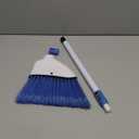 Small Broom - Indoor or Outdoor Portable Broom with Adjustable Handle, Cleaning Little Helper for Housekeeping, Office, Working Desk, and Pet Nest(White&Blue)