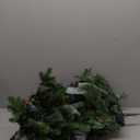 Outdoor Christmas Tree Frosted Urn Filler 2 Set, Pre-lit Artificial Xmas Tree with Cones & Red Berries, Small Christmas Tree with 70 Warm Lights