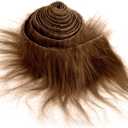 Lusofie Shaggy Plush Faux Fur Fabric Precut Strips 2x60inch Light Coffee Fur Fluffy Fuzzy Craft Fur for Gnomes Beard Santa Claus Hair Dwarf Cosplay Costume DIY Craft Christmas Decoration