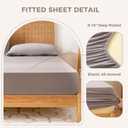LUTBM Queen Sheet Set 100% Cotton Bed Sheets Gauze 4 Pcs Grey Muslin Sheets Set 16" Deep Pocket Sheet & Pillowcase Sets Breathable Boho Queen Soft Bedding Sets for All Season