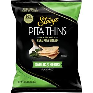 10 x Stacy’s Pita Thins, Garlic & Herbs, No Artificial Colors or Flavors, 6.75oz Bag (EXP 07/28/26)