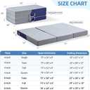 Foldable Mattress Full Size, 6 Inch Cooling Folding Mattress/Topper, Breathable Absorbs Heat Fabric, Washable Trifold Memory Foam Mattress, Portable Floor Bed for Guest, Yoga, Camping