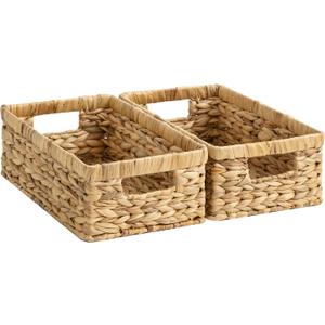 StorageWorks Wicker Storage Baskets for Shelves, Decorative Baskets, 2-Pack