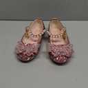 Girls Sparkle Princess Dress Shoes Bow Wedding Party Flower Bridesmaids Mary Jane Ballet Flats for Kid Toddler (Pink)