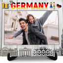 Germany Pictures Frame, Wooden Desktop Photo Frame with Stand, Germany Souvenirs For woman Man, Germany Family Vacation, Germany Wedding Gifts, Farmhouse Home Living Room Bedroom Decoration -a64