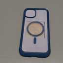 Miracase Magnetic Glass for iPhone 15 Plus Case,Compatible with MagSafe,Full-Body Protection Bumper with Shockproof Military-Grade,Built-in 9H Tempered Glass Screen Protector,Capri Blue