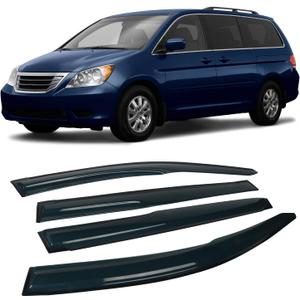 4PCS Rain Guards Fit for Honda Odyssey 2005-2010, Front & Rear Window Visors Wind Deflector, Outside Mount Vent Shade 2005 2006 2007 2008 2009 2010, 94029