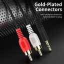 3.5mm to RCA Cable 100ft 3.5mm TRS Male to 2RCA Male Stereo Y Splitter RCA Cord Compatible with Echo Dot, Smartphone, MP3, Tablet, Stereo Receiver, Car, Speaker, HDTV ect.