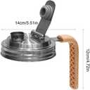 Stainless Steel Mason Jar Lids with Rubber Gasket and Handle,Mason Jar Lids for Wide Mouth,Bottle Cover for Cold Brew Grain Screw Cans Caps (Jars Not Included) (4)