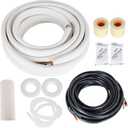 findmall 50FT Air Conditioning Tubing Hose Extension 1/4 and 3/8 Insulated Red Copper Hoses Fit for Mini Split Air Conditioner