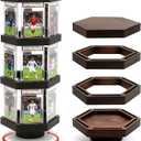 3-Tier Rotating Card Display Stand for PSA Graded Slabs (Card not included) | Wood Trading Card Display Case Holder for 18 Slabs, Motorized 360 Sports Card Display for BGS CGC Slabs, Baseball Card Stand