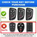 ACEBOY for Cadillac Key Fob Cover, Soft TPU Protective Case with Keychain Compatible with Cadillac 2020-2024 CT4 CT5 CT6 XTS XT4 XT5 XT6 ATS CTS Escalade ESV (Black,3/5 Buttons)