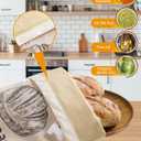 2 Pack Beeswax Bread Bags for Sourdough,Reusable Organic Linen Beeswax Bread Bag for Homemade Sourdough 17 x 12.6 Inches Food Storage Cloth Bag Freezer-Friendly & Freshness Preservation