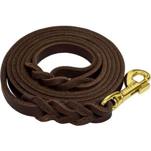 Leather Dog Leash 6ft x 1/2'', Heavy Duty Braided Dog Leashes with Rotating Clasp, Genuine Handmade Leather Dog Training Leash for Small Medium Dogs