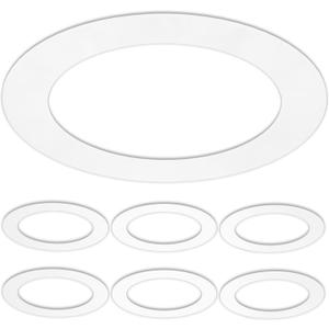 6 Pack Gloss White Goof Trim Ring for 8" Inch Recessed Can Lighting Down Light, Outer Diameter 8.6 Inches, Inner Diameter 6.2 Inches