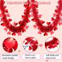 66 Ft Valentine's Day Tinsel Garland Shiny Thick Tinsel Valentines Decorations Metallic Twist Foil Red Heart Ornaments for Anniversary Wedding Parade Floats Holiday Indoor Outdoor Decor Supplies