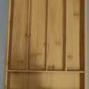 LotFancy Bamboo Kitchen Drawer Organizer, 9.5 Inch Silverware Tray for Small Drawer, Utensil Organizer for Cutlery, Fork, Spoon Storage (5 Slots, Natural)