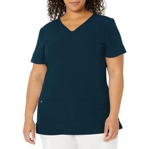 HeartSoul Scrubs for Women V-Neck Medical Top with Moisture Wicking and 360 Stretch Technology - 20710 (Large, Caribbean Blue)