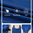 Aleumdr Womens Textured One Piece Swimsuit Tummy Control Bathing Suit Tie Knot Cutout Swimwear (Blue, S)
