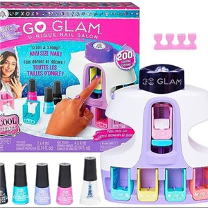 Cool Maker, GO GLAM U-nique Metallic Nail Salon with 200 Icons and Designs, 4 Polishes, Stamper & Dryer, Nail Kit for Girls