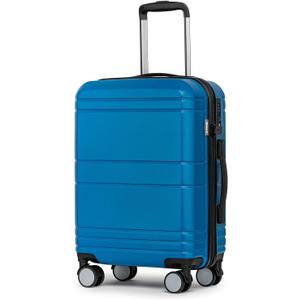KYME Carry On Luggage 22x14x9 Airline Approved with TSA Lock Hard Shell Carry On Suitcase Lightweight Suitcases with Wheels Small Luggage for Men Women,Carry-On 20 Inch,Lt Blue