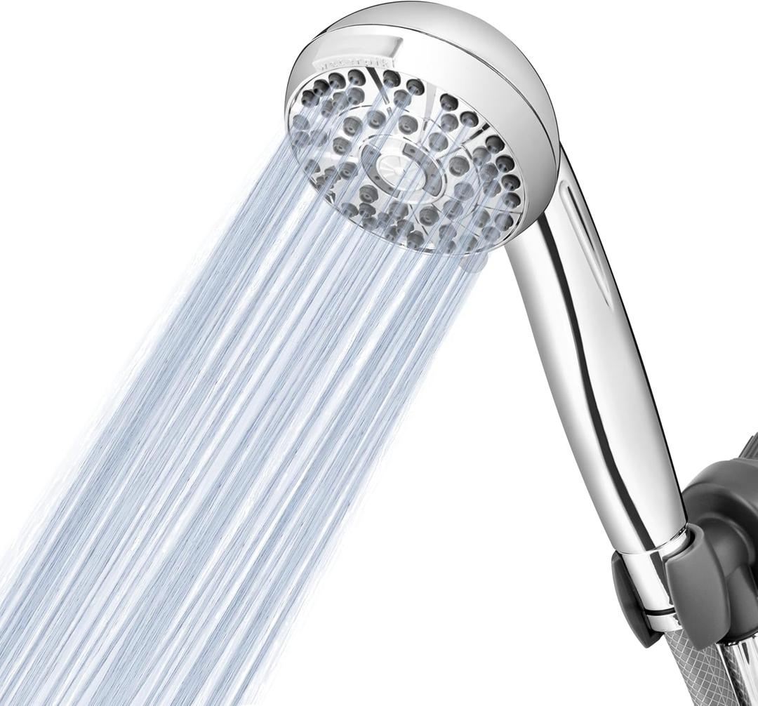 Waterpik High Pressure Hand Held Shower Head With Hose, PowerPulse Massage 6-Mode, Chrome XAS-643E