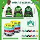 Nosiny 72 Pcs Video Game Party Favors Video Gamer Party Drawstring Bags Gaming Goodie Bag Silicone Bracelet Wristbands Keychain Classroom Rewards for Kids Birthday Bag Stuffers(Green,Vivid)