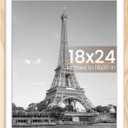 Upsimples 18x24 Picture Frame, Display Pictures 16x20 with Mat or 18 x 24 Without, Wall Hanging Poster Frames, Natural, 1 Pack