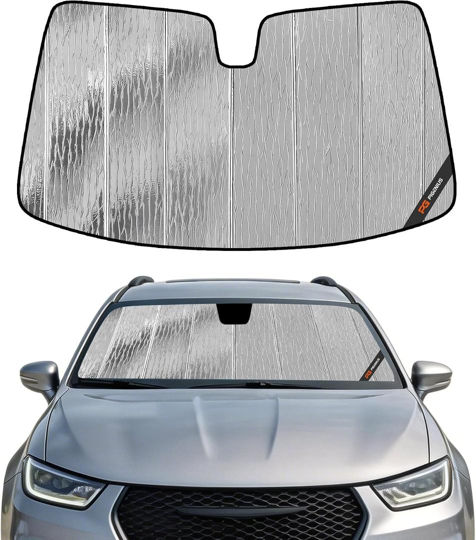 Pigenius Windshield Sun Shade for Chrysler Pacifica 2017-2026, Voyager 2020-2026 Front Window Sunshade - AstraGuard