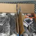 Sweetcrispy Bar Stools Set of 4, 24 Inch Counter Height Stools, PU Leather Upholstered Bar Chairs with Footrest, Modern Bar Stools for Kitchen Island, Dining, Living Room, Black