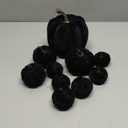 Preboun 10 Pcs Fall Velvet Pumpkins for Decorating Table Thanksgiving Artificial Assorted Size Velvet Pumpkins Faux Rustic Autumn Harvest Decorations for Home Centerpiece Wedding Party(Black)