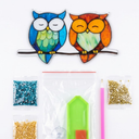 Eiflow Hanging Diamond Art Kit Purple Flower, DIY Acrylic Diamonds Painting Board Kit for Adults, Gem Art Pendant Ornament Flower