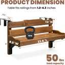 Folding Balcony Railing Table, Solid Wood Balcony Hanging Table, Railing Plant Holder, Balcony Bar Table Furniture for Apartment, Patio, Deck
