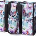 TOPDesign Utility Water Resistant Tote Bag with 13 Pockets, Top Zipper Closure & Thick Bottom Support, for Working Women