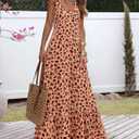 NOLLSOM Casual Women's Summer Dresses 2025 Sundress Sleeveless Floral Boho Long Dresses Beach Vacation Clothes (S)