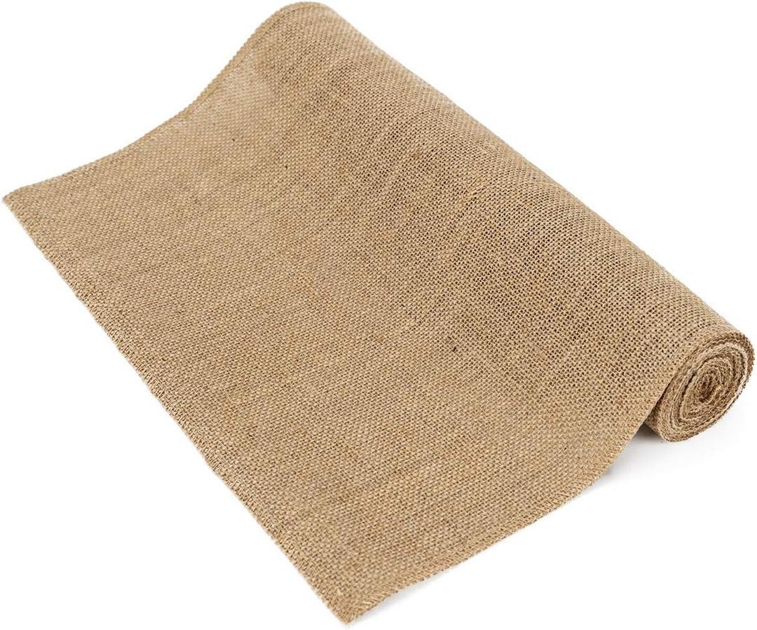 HOME·FSN Burlap Table Runner, 100% Jute Vintage 14X90 Inches Table Runner for Wedding, Parties, BBQ's, Everyday, Holidays