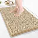 Arotive Luxury Bathroom Rugs 30x17, Extra Soft Thick Absorbent Shaggy Chenille Bath Rugs, Non-Slip Machine Wash Dry, Bath Mats for Bathroom Floor, Tub and Shower, Home Decor Accessories, Cream Beige