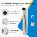 44" Flexible Magnesium Anode Rod for Water Heater with 1-1/16" Hex Socket Tool & Tape, Compatible with Rheem, Reliance, Richmond, Kenmore, GE, AO Smith, State & More Extends Tank Life