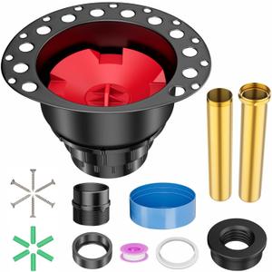 Freestanding Tub Drain Kit, PVC Bathtub Drain Rough-in Kit，Compatible with Free Standing Bathtubs, Floor Mounted Bathtubs and Island Bathtub, with PVC Plastic Adapter and Brass Tail Pipes