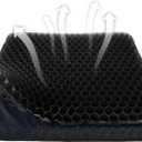 Yimiyaa Gel Seat Cushion, Double Thick Egg Gel Cushion for Pressure Pain Relief, Breathable Wheelchair Cushion Chair Pads for Car Seat Office Chair Black