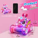 Carsky Unicorn Remote Control Car for Girls,Rechargeable 360Stunt RC Cars Rotation 4WD Remote Cars with LED Lights,Fun Indoor Outdoor Toys for Kids,Chritmas Birthday Gift for 3 4 5 6 Year Old Girl