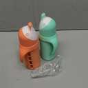 Set of 2 - Glass Sippy Cup for Toddlers - The Luca | Spill-Proof | Silicone Straw | Mint Green & Orange | 8 oz | Liquids Never Touch Plastic | Removable Handles (orange)